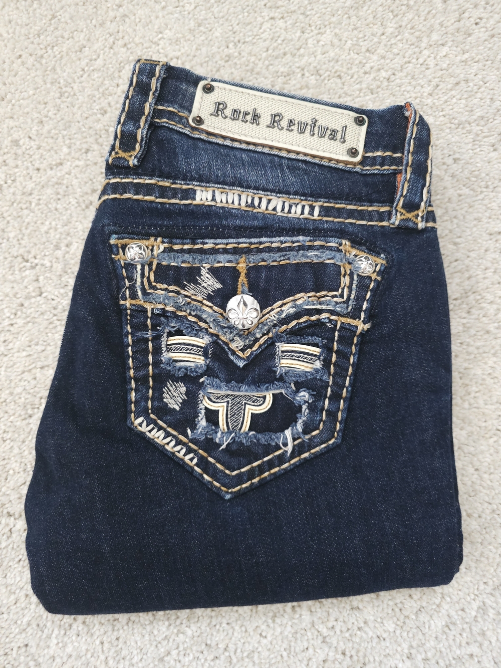 Rock Revival Women's Straight Leg Dark Blue Straight Leg Jeans 26X31